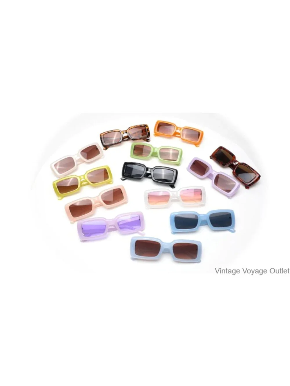 Rectangle Sunglasses UV400 Protection for Women Men Chunky Frame